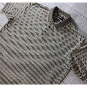 Ashworth Men's Polo Shirt XL Multi Stripe Short Sleeve Double Mercerized Cotton